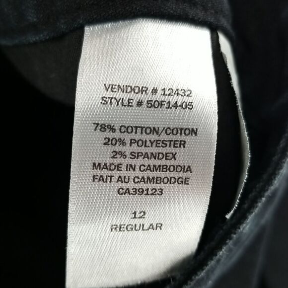 🎁5/$25 Northern Reflections Jeans Women's Size 12 Black Town Front Button Zip - Picture 10 of 10